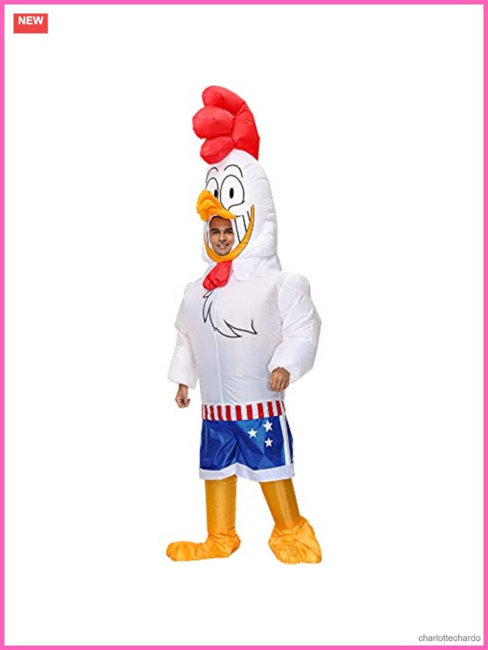 Inflatable Chicken Costume Adult Blow Up Halloween Cosplay Suit